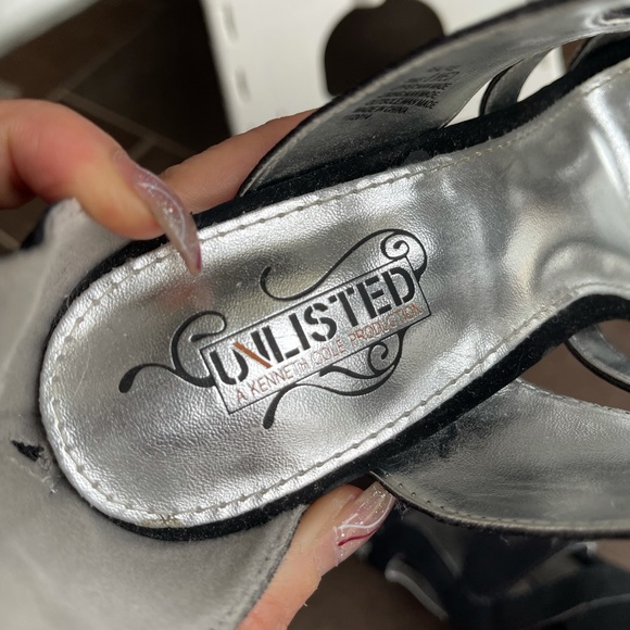 Heels, size 8 , black suede, wear once inside only. - Picture 3 of 7